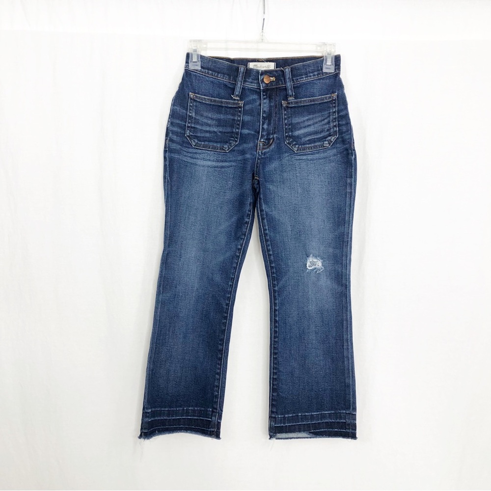 Madewell Cali Demi Boot Patch Pocket Jeans, Size 24 Petite, Blue